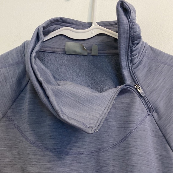 Athleta Asymmetrical Zip Up Cowl Neck Pullover Sweatshirt Large - Picture 2 of 6